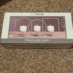 Silver Metal Candle Holder